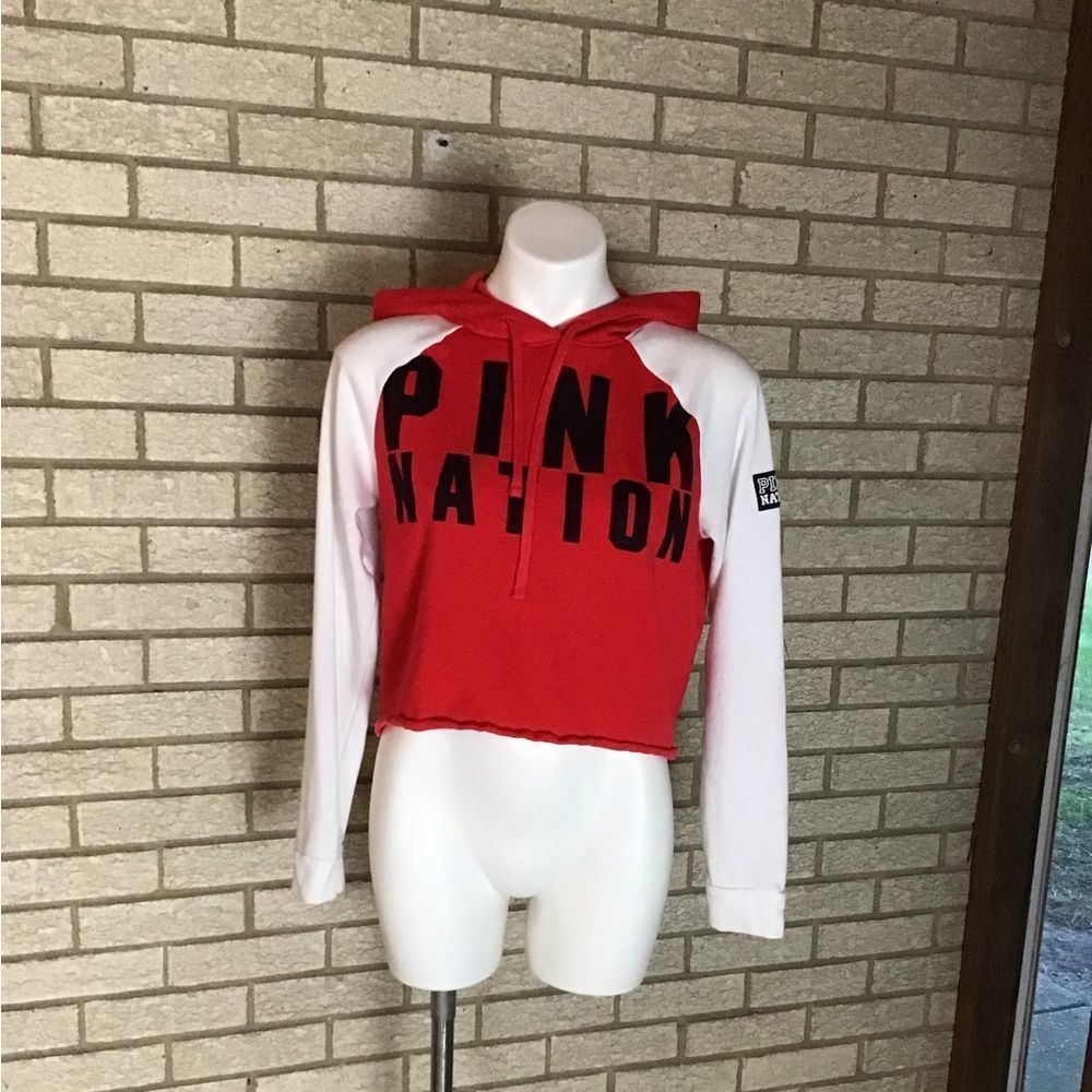 Pink crop top sweat shirt size s/p.